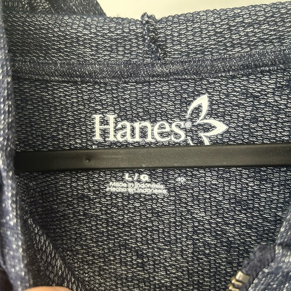 Hanes Navy Blue Zip-Up Hoodie - Picture 2 of 3